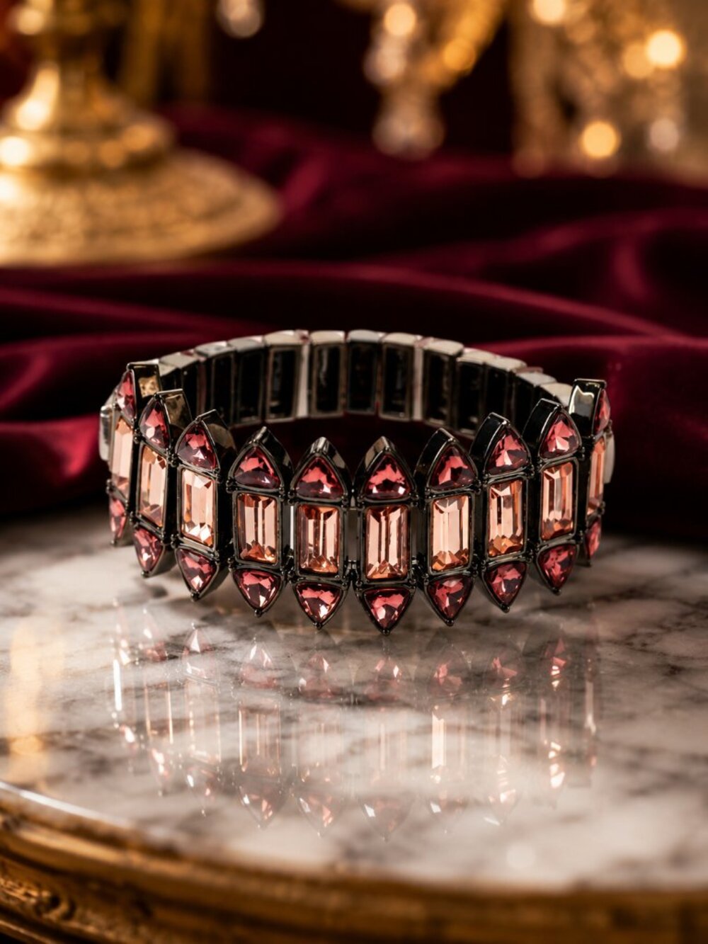 Park Lane The Phoenician Blush Stretch Bangle Bracelet